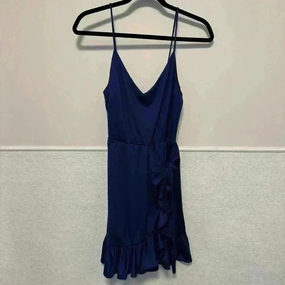 Alter’d State Blue Spaghetti Strap Wrap Style Dress Size M - Picture 5 of 10